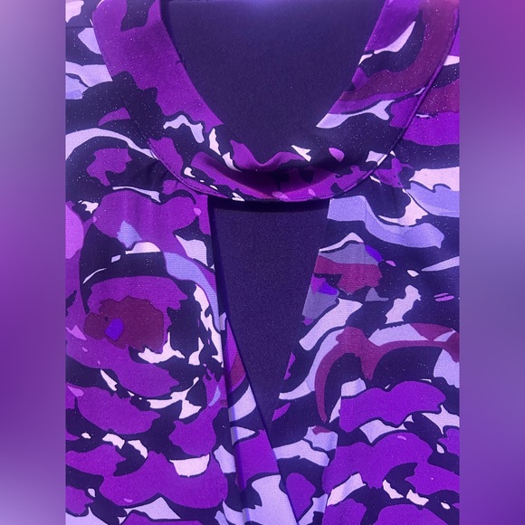 Purple blouse with shimmer over pattern - Picture 3 of 6